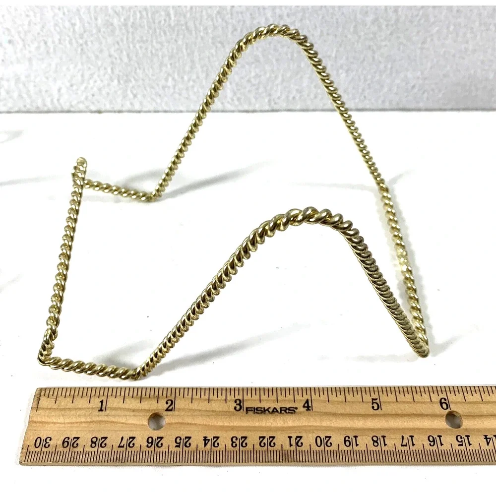2 Twisted Goldtone & 1 Twisted‎ Silvertone Wire Display Stands Plate Holders - Picture 5 of 13